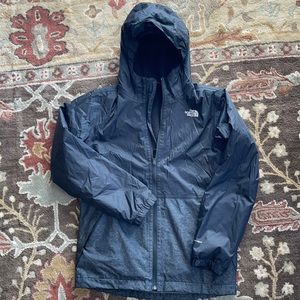 North face fleece jacket - two toned black and gray with attached hood